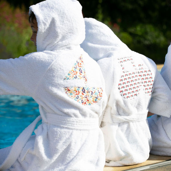 Hooded towelling robe