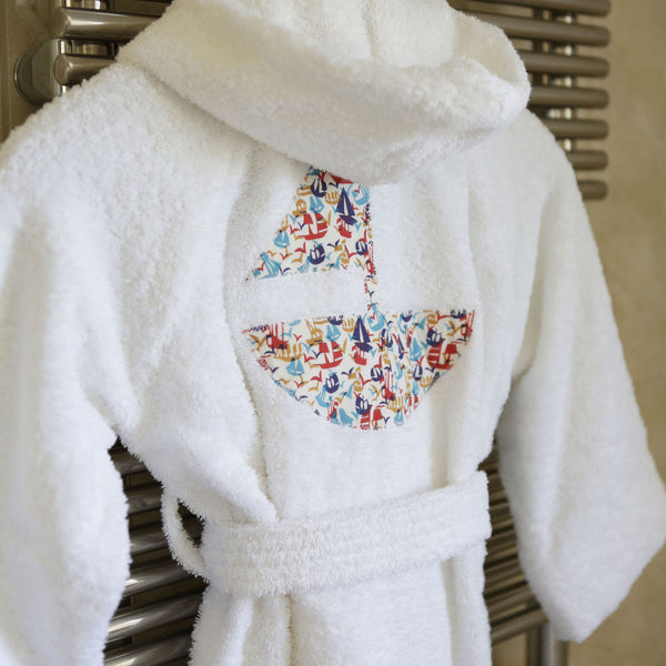 Hooded towelling robe