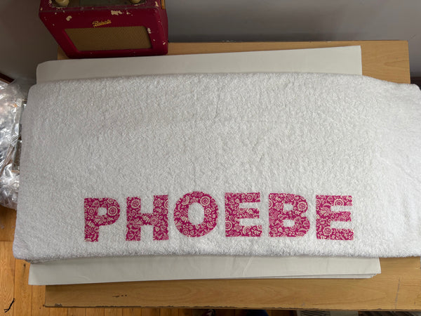 Phoebe in Pink Batik - Jumbo Bath Towel