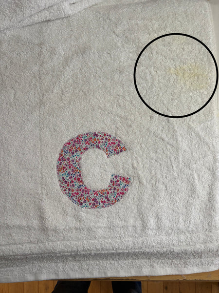 C in Floral Fireworks - Hand Towel with small mark