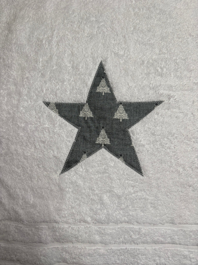 Star in Christmas Tree Fabric - Hand Towel