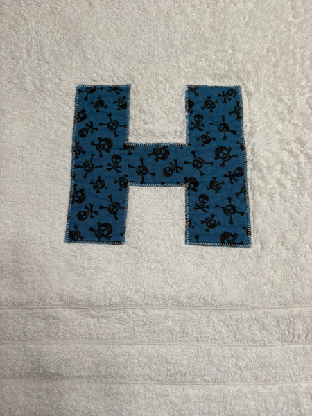 H in Scarey Skulls - Hand Towel