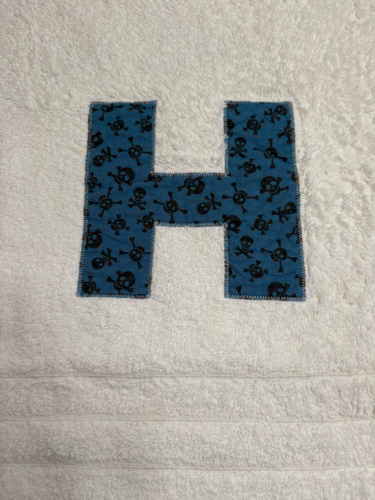 H in Scarey Skulls - Hand Towel