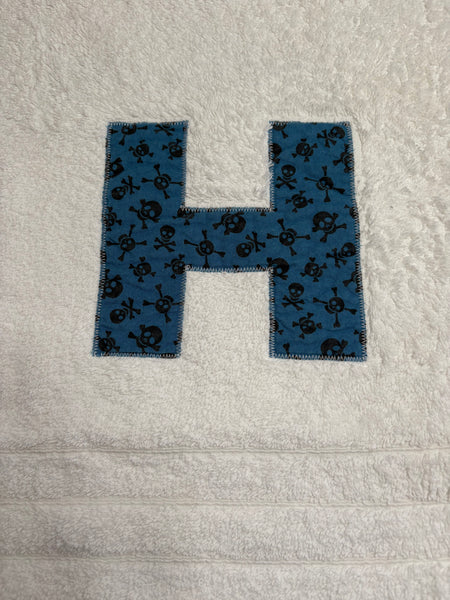 H in Scarey Skulls - Hand Towel